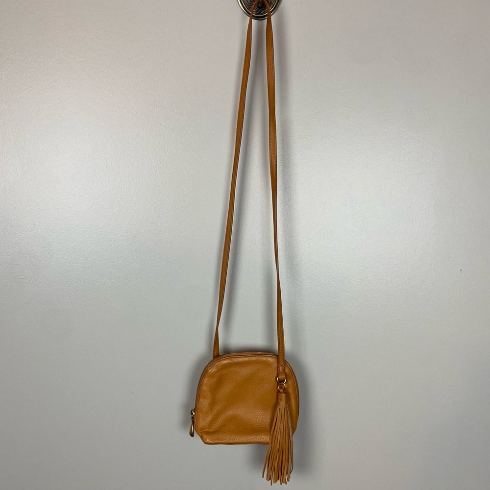 HOBO International Nash Crossbody chestnut tan brown Tassel Purse